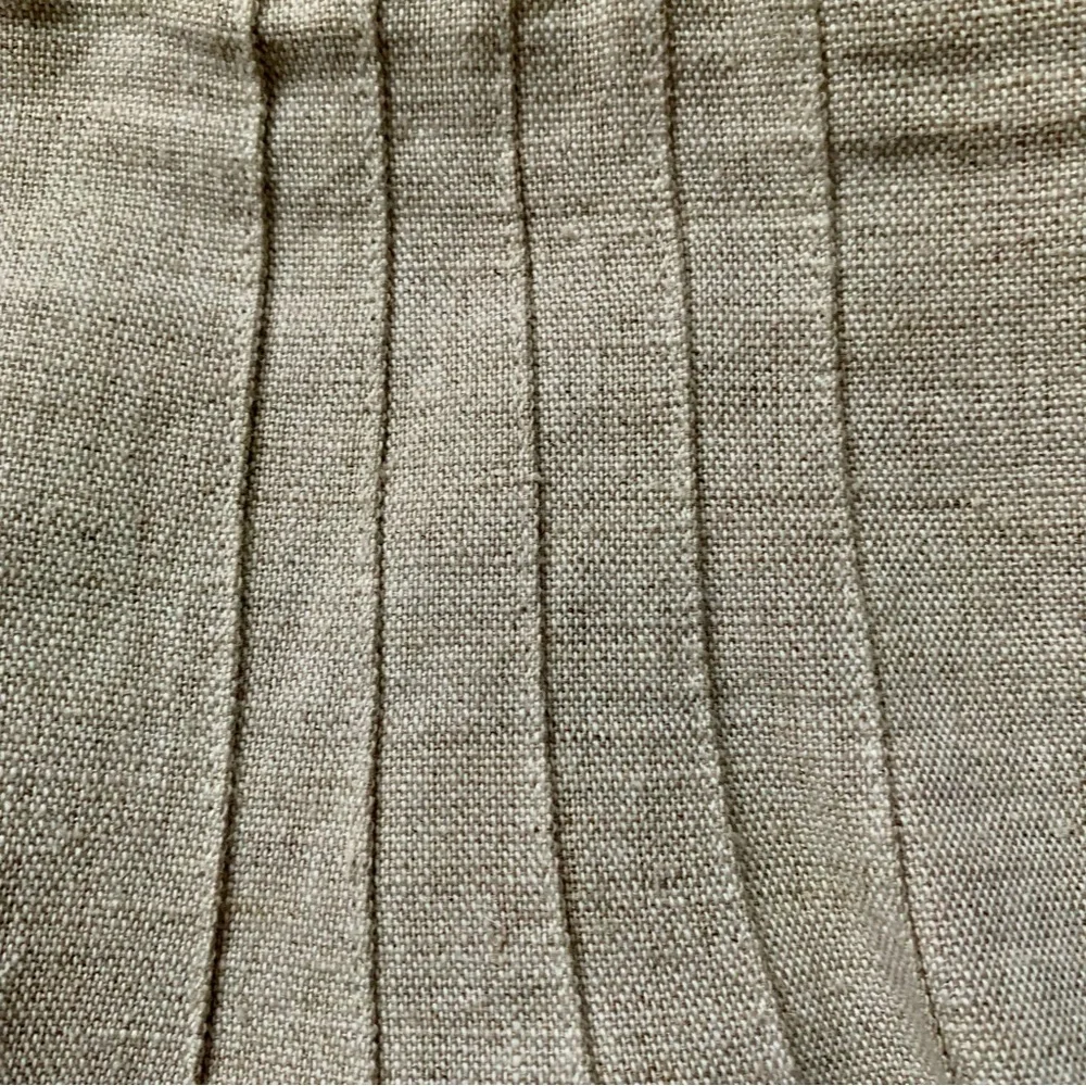 Linen & Cotton Paul Harris Short Pencil Skirt Sz 10 Tan Beige Cream Lined - Picture 8 of 10